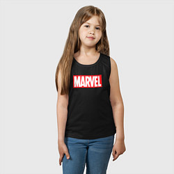 Майка детская хлопок Marvel logo, цвет: черный — фото 2