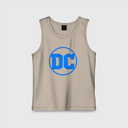 Майка детская хлопок DC comics logo, цвет: миндальный