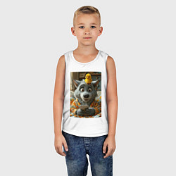 Майка детская хлопок Волк и цыпа, цвет: белый — фото 2