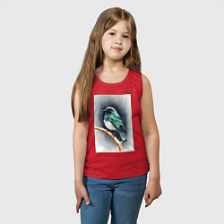 Майка детская хлопок Птичка на ветке, цвет: красный — фото 2
