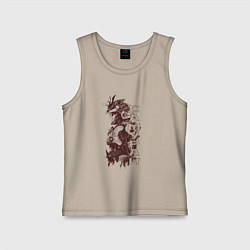 Майка детская хлопок Кибернетический самурай, цвет: миндальный