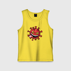 Майка детская хлопок Забавный вирус, цвет: желтый