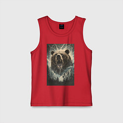 Детская майка Оскаленная морда медведя