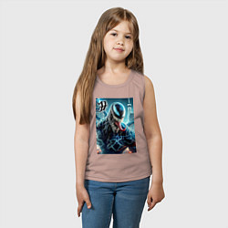 Майка детская хлопок Venom in New York city - ai art fantasy, цвет: пыльно-розовый — фото 2