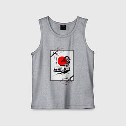 Майка детская хлопок Toyota Supra sakura, цвет: меланж