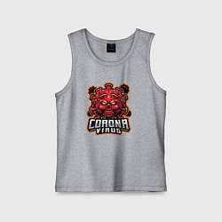 Майка детская хлопок Страшный коронавирус, цвет: меланж