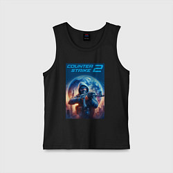 Майка детская хлопок Counter Strike 2 - shooter, цвет: черный