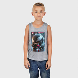 Майка детская хлопок Мультяшные Веном и человек паук - мем, цвет: меланж — фото 2