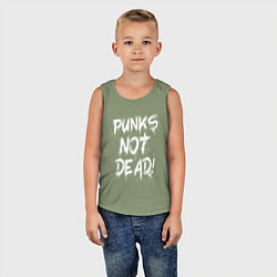 Майка детская хлопок Punk not dead, цвет: авокадо — фото 2