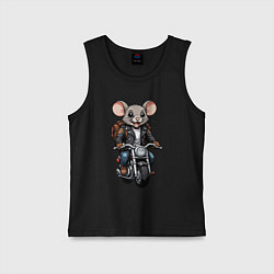 Майка детская хлопок Biker mice, цвет: черный