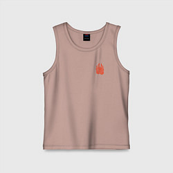 Майка детская хлопок Оберег волчья лапа, цвет: пыльно-розовый