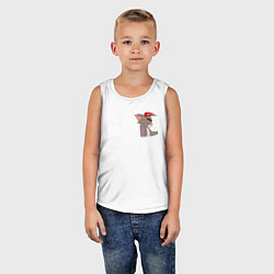 Майка детская хлопок Том демон кот, цвет: белый — фото 2