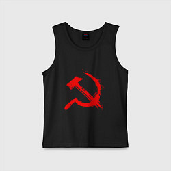 Майка детская хлопок Sickle and hammer red paint, цвет: черный