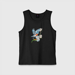 Майка детская хлопок Зяблик и кубики льда, цвет: черный