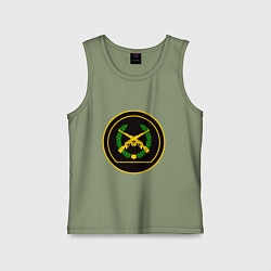 Майка детская хлопок Мотострелковые войска: шеврон без текста, цвет: авокадо