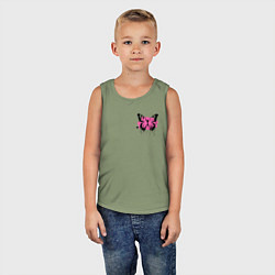 Майка детская хлопок Butterfly graffiti, цвет: авокадо — фото 2