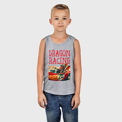 Майка детская хлопок Dragon cool racer - ai art, цвет: меланж — фото 2
