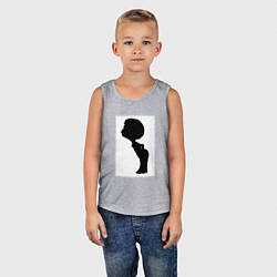 Майка детская хлопок Силуэт поцелуй он - для пары, цвет: меланж — фото 2