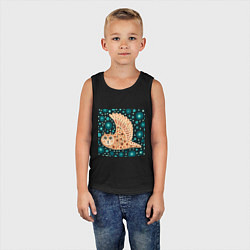 Майка детская хлопок Летящая сова, цвет: черный — фото 2