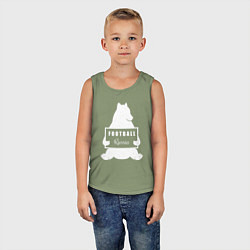 Майка детская хлопок Footbal bear Russia, цвет: авокадо — фото 2