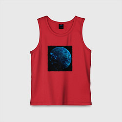 Майка детская хлопок Синяя планета трещины, цвет: красный