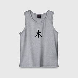 Майка детская хлопок Четверг японским иероглифом, цвет: меланж