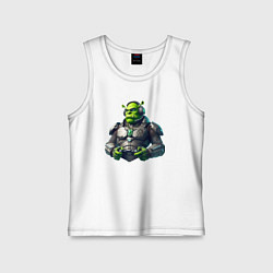 Майка детская хлопок G2 esports team - cyber Shrek, цвет: белый