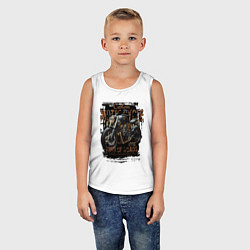 Майка детская хлопок Мотоцикл кастом, цвет: белый — фото 2