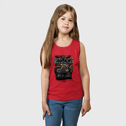 Майка детская хлопок Мотоцикл кастом 1988, цвет: красный — фото 2