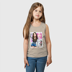 Майка детская хлопок Blackpink - Jisoo, цвет: миндальный — фото 2