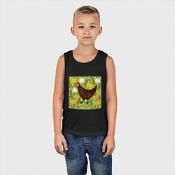 Майка детская хлопок Курочка ряба, цвет: черный — фото 2