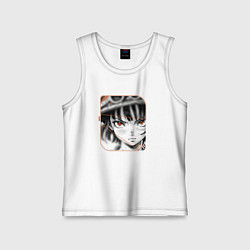 Майка детская хлопок Оранжевоглазая девушка, цвет: белый