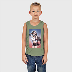 Майка детская хлопок Тифа Локхарт из Final Fantasy VII, цвет: авокадо — фото 2