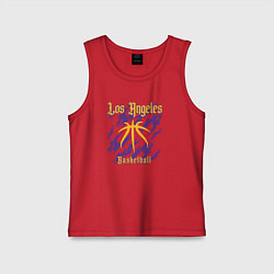 Майка детская хлопок Basketball Lakers, цвет: красный