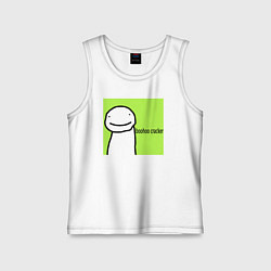 Майка детская хлопок Dream boohoo cracker Minecraft, цвет: белый