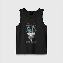 Майка детская хлопок Уставший кролик, цвет: черный