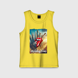 Майка детская хлопок Rolling Stones - logo-guitar, цвет: желтый