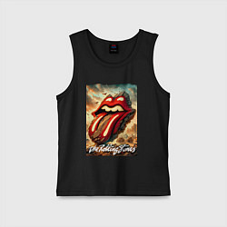 Майка детская хлопок Rolling Stones - logo transformation, цвет: черный
