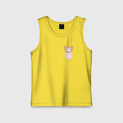 Майка детская хлопок FoxINy in pocket, цвет: желтый
