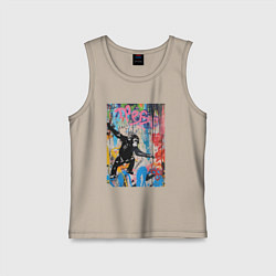 Майка детская хлопок Monkey graffiti, цвет: миндальный