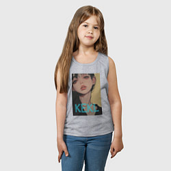 Майка детская хлопок Mood girl kekl, цвет: меланж — фото 2