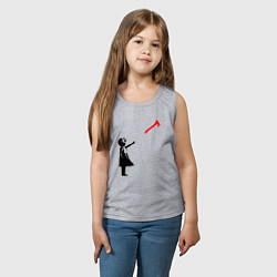 Майка детская хлопок Девочка и топор, цвет: меланж — фото 2