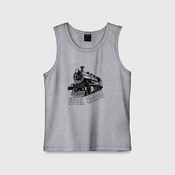 Майка детская хлопок Паровоз в перспективе, цвет: меланж