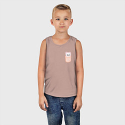 Майка детская хлопок Jiniret in pocket, цвет: пыльно-розовый — фото 2