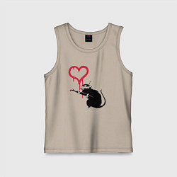 Майка детская хлопок Rat heart, цвет: миндальный