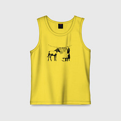 Майка детская хлопок Banksy zebra, цвет: желтый