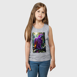 Майка детская хлопок Попугай из драгоценных камней, цвет: меланж — фото 2