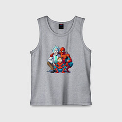 Майка детская хлопок Spider-Man is Rick and Mortys friend, цвет: меланж