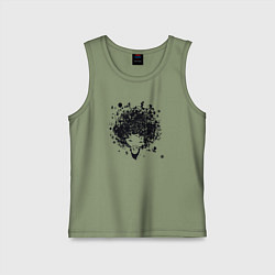 Майка детская хлопок Девчонка милашка, цвет: авокадо