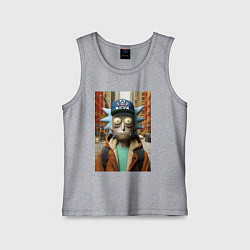 Майка детская хлопок Рик Санчес в Нью-Йорке - нейроарт, цвет: меланж